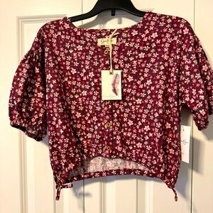 NWT Girls Jessica Simpson Floral Print Top Size M(8/10)